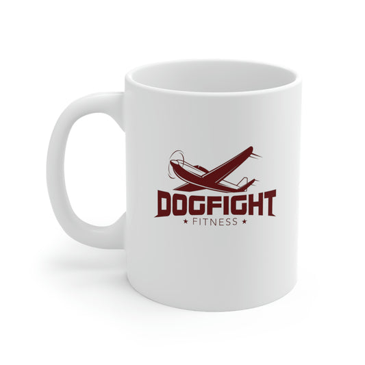 Dog Fight White Mug w Logo